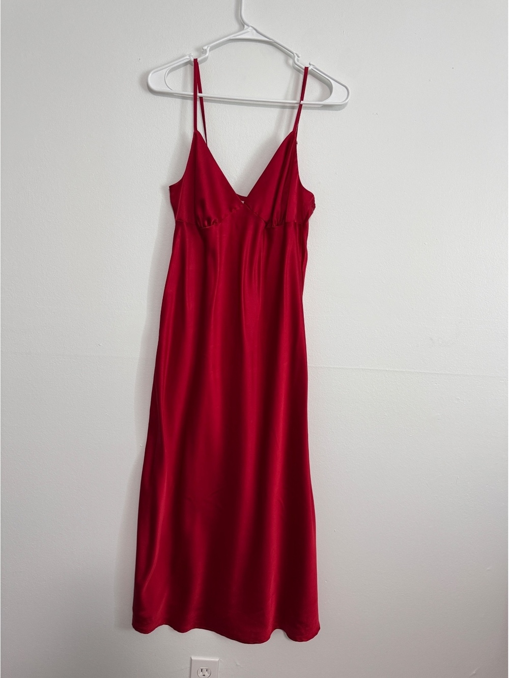 No Boundaries Red Satin Slip Dress Size L (12-14)